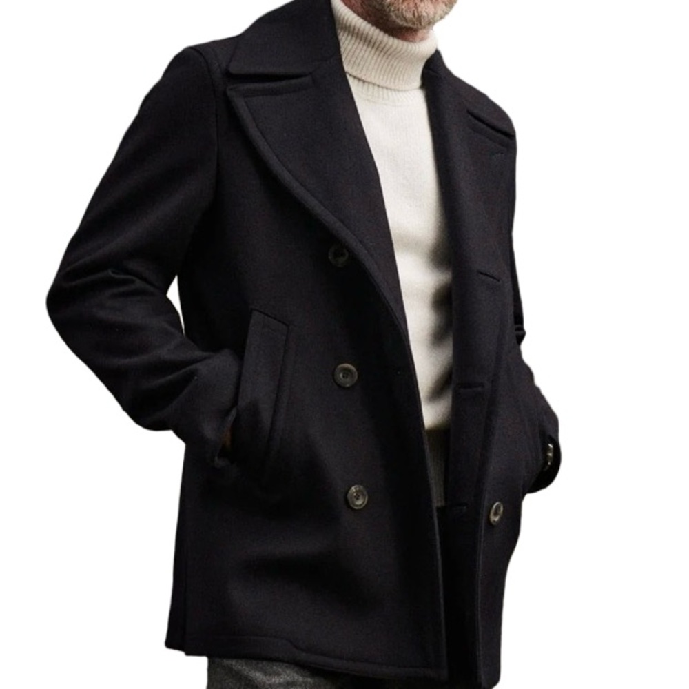 Private White Peacoat, 100% Wool Double Breasted Coat, Made in England, New, NWT - Picture 3 of 14